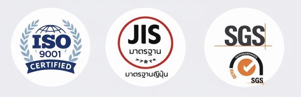 ISO 9001, JIS and SGS quality certifications